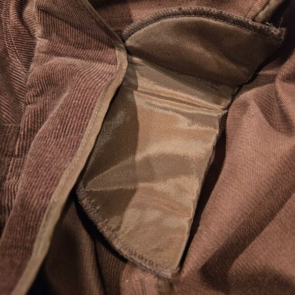 Halgen Corduroy Jacket Womens L Brown Blazer lined pockets notched shoulder tabs - Picture 11 of 16